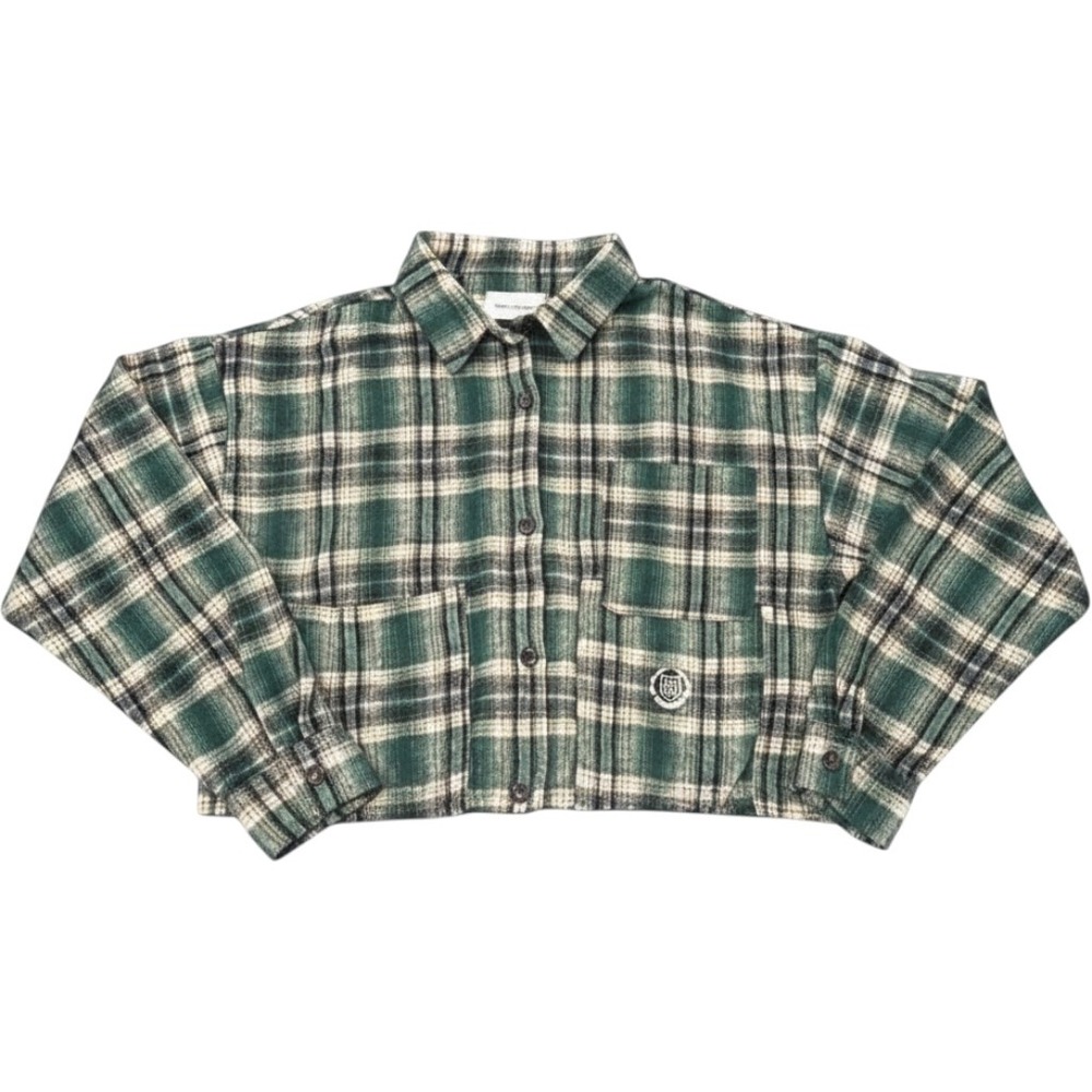 Honor The Gift Flannel Shirt Jacket Womens XL Green Plaid Streetwear NEW